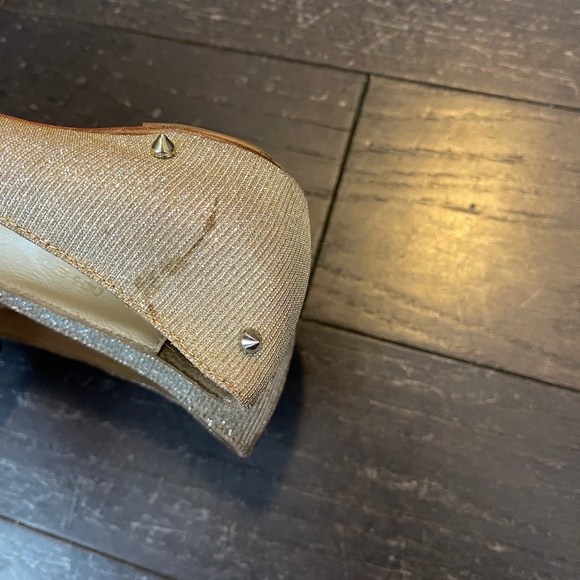 Christian Louboutin Metallic Gold/Silver Lurex Degraspike Ballet Flats size 39 - Picture 6 of 11